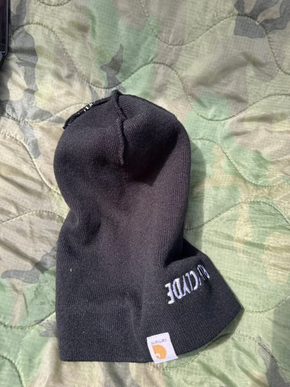 Carhartt Cuffed Knit Beanie Black Custom RLW/CLYDE